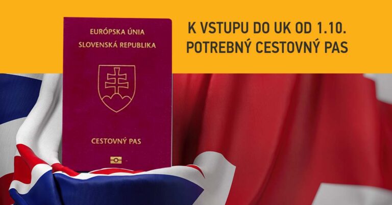 K vstupu do UK je potrebný cestovný pas