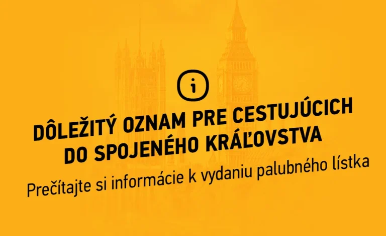 ZMENA pri letoch do Spojeného kráľovstva (vydanie palubného lístka)